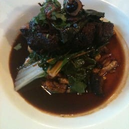 Beef cheek on spätzle, rainbow chard and prunes