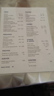 Menu photo 1 Europa Seville, SE Menu photo 1 Europa Seville, SE