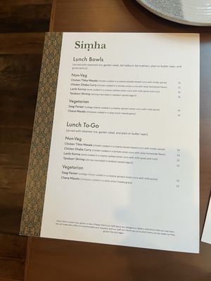 Menu photo 5 Siṃha Indian Kitchen & Bar Providence, RI