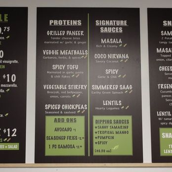 Greenhaus Eatery - Menu board - Indian Near Me - San Diego, California