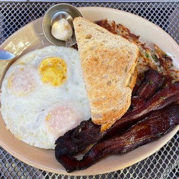 Snooze, an A.M. Eatery - Snooze Classic with bacon (extra crispy, please) and eggs over easy - Breakfast & Brunch Near Me - Tempe, Arizona Snooze, an A.M. Eatery - Snooze Classic with bacon (extra crispy, please) and eggs over easy - Breakfast & Brunch Near Me - Tempe, Arizona