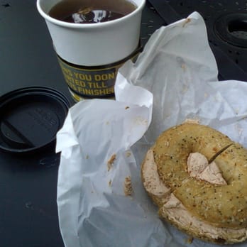 Cafe Rosso - hot tea $1 and onion bagel with sun dried tomato cream cheese $2 - Sandwiches Near Me - San Francisco, California