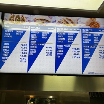 Tacos Los Carnales - Menu as of February 14th - Mexican Near Me - Montclair, California