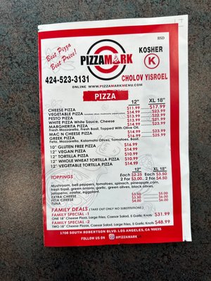 Menu photo 3 Pizza Mark Los Angeles, CA Menu photo 3 Pizza Mark Los Angeles, CA