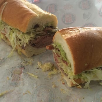 Jersey Mike's Subs - custom cali club with roast beef instead of turkry, mike's way with mayo and pickles - Fast Food Near Me - Long Beach, California Jersey Mike's Subs - custom cali club with roast beef instead of turkry, mike's way with mayo and pickles - Fast Food Near Me - Long Beach, California