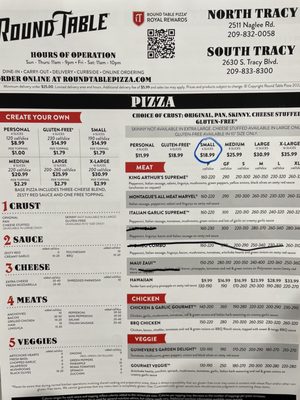Menu photo 2 Round Table Pizza Tracy, CA
