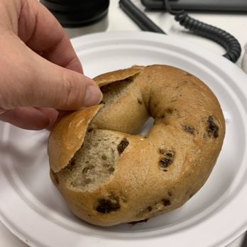 Noah's NY Bagels - This is their idea of a sliced bagel. - Bagels Near Me - Pleasanton, California