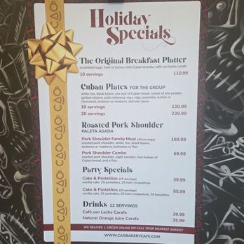 CAO Bakery & Cafe - Holiday Specials menu - Bakeries Near Me - Miami, Florida CAO Bakery & Cafe - Holiday Specials menu - Bakeries Near Me - Miami, Florida
