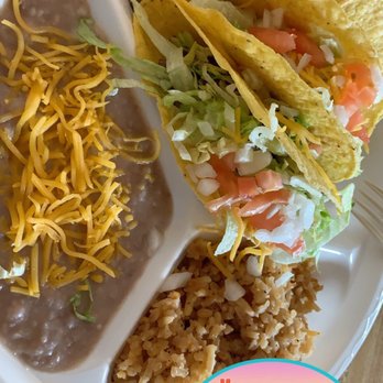 Taco Village - a plate of tacos, rice and beans - Mexican Near Me - Grants, New Mexico