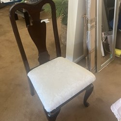 Cut and Sewn - Dining room chair.  I want to cover just the seat with clear plastic.  I have 4 chairs and two arm chairs