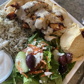 Mediterranean Cafe - Chicken and Hummus Combo Plate - Greek Near Me - San Diego, California