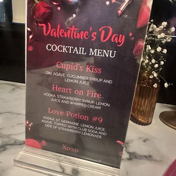 Oak & Ember - The vday cocktails they had - Halal Near Me - Ontario, California