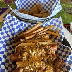 Turquoise Desert - Chili dogs and fried pickles