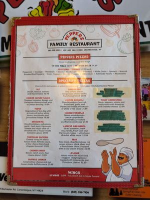 Menu photo 1 Peppers Canandaigua, NY