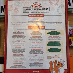 Peppers - Pizza menu
