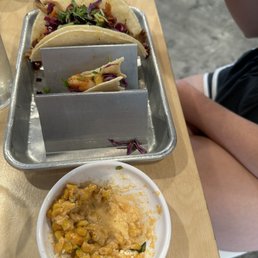 BBQ pork taco and street corn BBQ pork taco and street corn