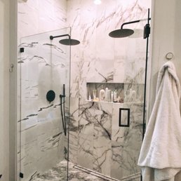 Marble tile shower