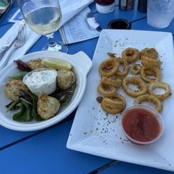 Blu Miles Seafood & Grill - Crab balls (broiled) and calamari