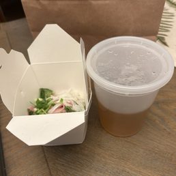 "Large" rare steak pho.