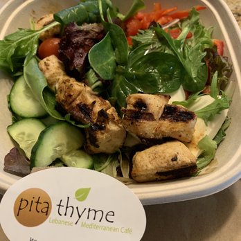 Pita Thyme - Chicken kebab salad - Lebanese Near Me - North Andover, Massachusetts Pita Thyme - Chicken kebab salad - Lebanese Near Me - North Andover, Massachusetts