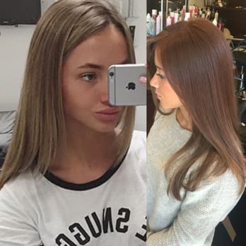 Bliss Beauty Salon - Left side is what I wanted, right side is what I got! (Before she added blond highlights)& worsened it! - Makeup Artists Near Me - Ridgewood, New York