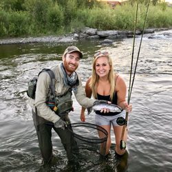 Ski & Bow Rack - Guide and I with caught fish!