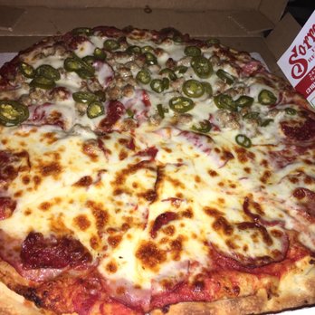 Sorrento's - This is an X-Large half combo with jalapeños & the other half is pepperoni/ham. - Pizza Near Me - San Pedro, California Sorrento's - This is an X-Large half combo with jalapeños & the other half is pepperoni/ham. - Pizza Near Me - San Pedro, California