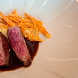Limbourg - US-Rind, Püree, Karotte / US beef (flank steak), potato purée, carrot. 2024 10 15. M0.