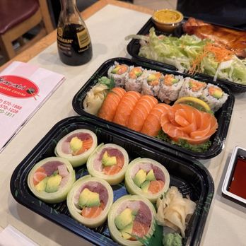 Hanabi - Salmon Lover Platter Naruto Rainbow Roll Salmon Teriyaki Platter - Sushi Bars Near Me - New York, New York