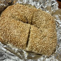 Bagelicious Bagels of Cheshire - Onion Bagel with Scallion Cream Cheese