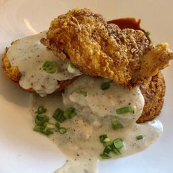 Chewie's Chicken & Biscuits - B&G - biscuit and gravy with added fried chicken