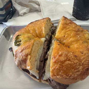 Brooklyn Cafe - The Santa Fe on jalapeño cheese bagel - Bagels Near Me - The Woodlands, Texas Brooklyn Cafe - The Santa Fe on jalapeño cheese bagel - Bagels Near Me - The Woodlands, Texas