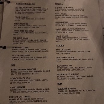 Public House Temecula - The Cocktail List. - New American Near Me - Temecula, California
