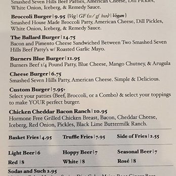 Remedy Burger - I had looked at this menu online, but the prices were higher when I went. - Burgers Near Me - Staunton, Virginia Remedy Burger - I had looked at this menu online, but the prices were higher when I went. - Burgers Near Me - Staunton, Virginia