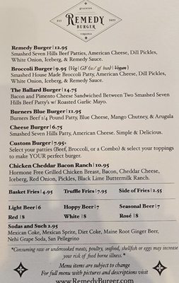 Menu photo 4 Remedy Burger Staunton, VA Menu photo 4 Remedy Burger Staunton, VA
