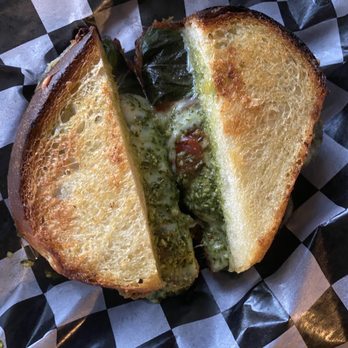 Strange Roots Experimental Ales - Grilled cheese with roasted tomatoes and Pesto - Pizza Near Me - New Kensington, Pennsylvania Strange Roots Experimental Ales - Grilled cheese with roasted tomatoes and Pesto - Pizza Near Me - New Kensington, Pennsylvania