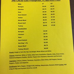 Korky's Kountry Store - Deli menu!