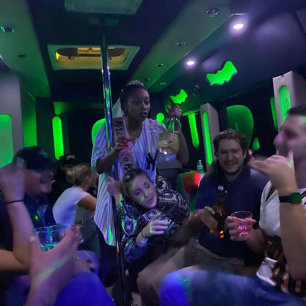 Creative Bus - The Bride to be and guest having a good time! - Party Bus Rentals Near Me Creative Bus - The Bride to be and guest having a good time! - Party Bus Rentals Near Me