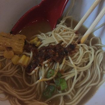 Mecha Noodle Bar - This was their chicken ramen with the suggested add on of roasted corn and chili oil - Ramen Near Me - Fairfield, Connecticut