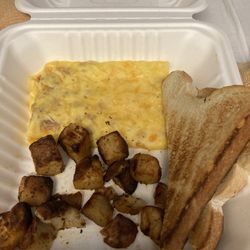Maine Medical Center - Ham and cheese omelette, home fries and white toast.