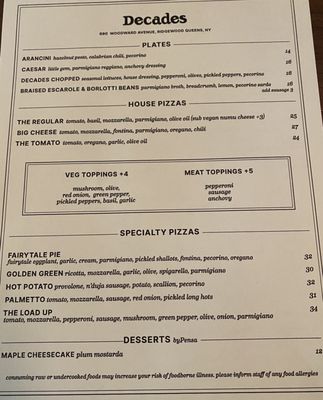 Menu photo 8 Decades Pizza Queens, NY