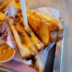 My husband's grilled cheese and chicken sandwich he liked