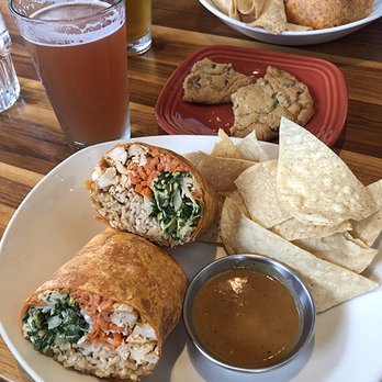 Northstar Cafe - Thai Burrito all around (5 Stars), warm chocolate chip cookie (5 stars), Beer (5 stars) - New American Near Me - Westerville, Ohio