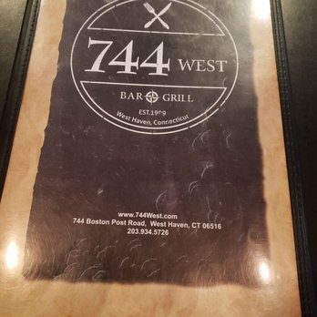 744 West Bar & Grill - Front of menu - American Near Me - West Haven, Connecticut 744 West Bar & Grill - Front of menu - American Near Me - West Haven, Connecticut