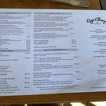 Eggs 'n Things - Menu - Breakfast & Brunch Near Me - Honolulu, Hawaii