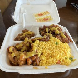 China Express - General Tso chicken, bourbon chicken and fried rice.
