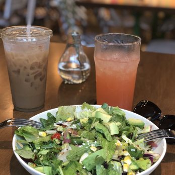 Flower Child - Skinny Cobb with no added protein + lemonade + iced coffee - Salad Near Me - Charlotte, North Carolina Flower Child - Skinny Cobb with no added protein + lemonade + iced coffee - Salad Near Me - Charlotte, North Carolina