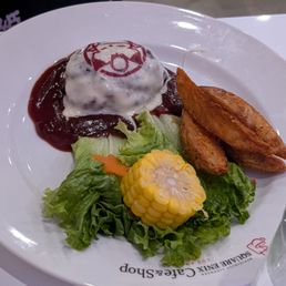 Moogle stamped cheese hamburg steak Moogle stamped cheese hamburg steak