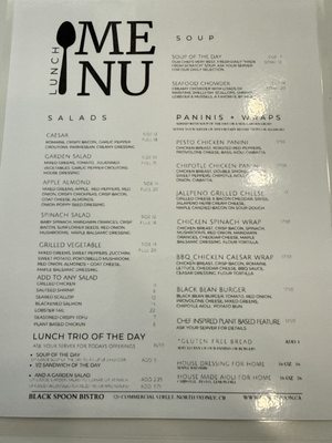 Menu photo 1 Black Spoon Bistro North Sydney, NS