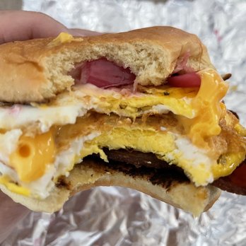 Thoroughfare - Bacon egg and cheese breakfast sandwich with a pickled onion mod. Soooooooooo gooooodddd - Burgers Near Me - Yarmouth, Maine Thoroughfare - Bacon egg and cheese breakfast sandwich with a pickled onion mod. Soooooooooo gooooodddd - Burgers Near Me - Yarmouth, Maine